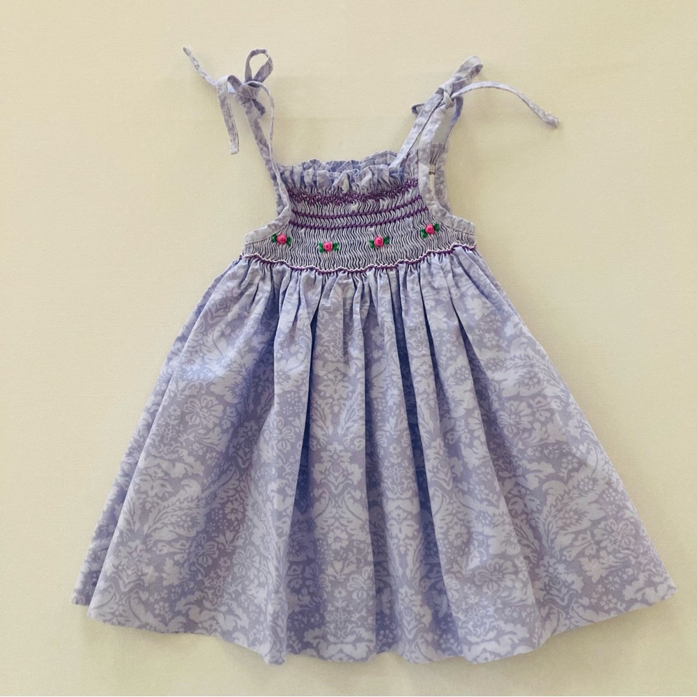 Mom & Me Baby Girl 6 Months Purple Floral Smocked Dress Sundress
